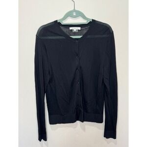 Gerard‎ Darel Paris Black Sheer Cardigan Sz 3 Women's Large